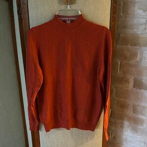 Women's Rust mock-neck cable-knit cashmere Sweater from Isle of Skye in size S